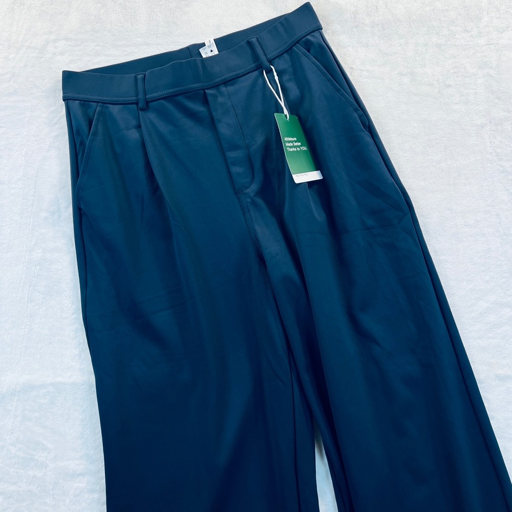 Halara DayStretch Navy Blue Pleated Wide Leg Work Pants Size Small Tall